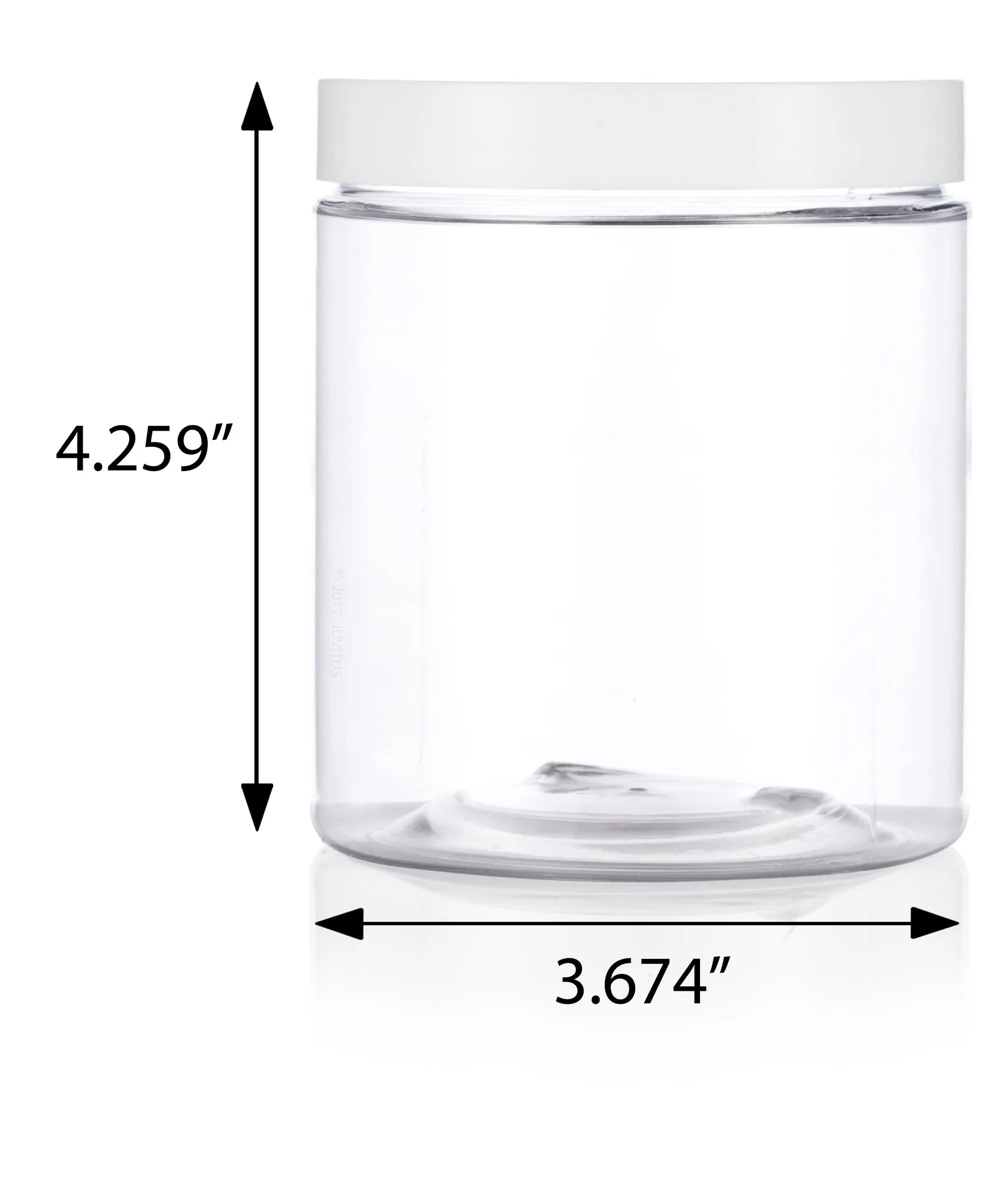 19 oz Clear Plastic Straight Sides Jar with White Foam Lined Lid (12 Pack)