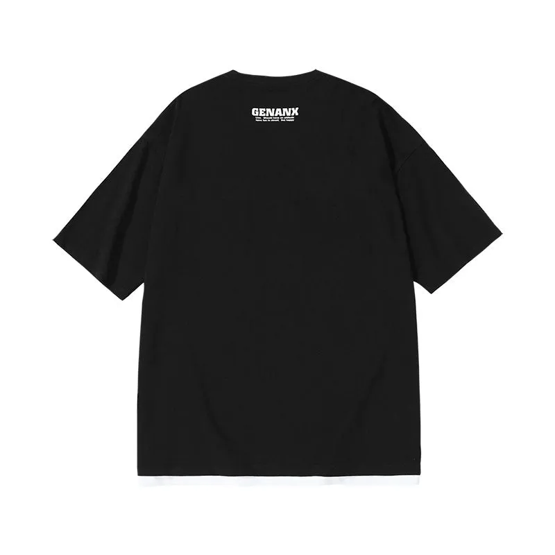 3D Peaked Cap Letter Print T-Shirt