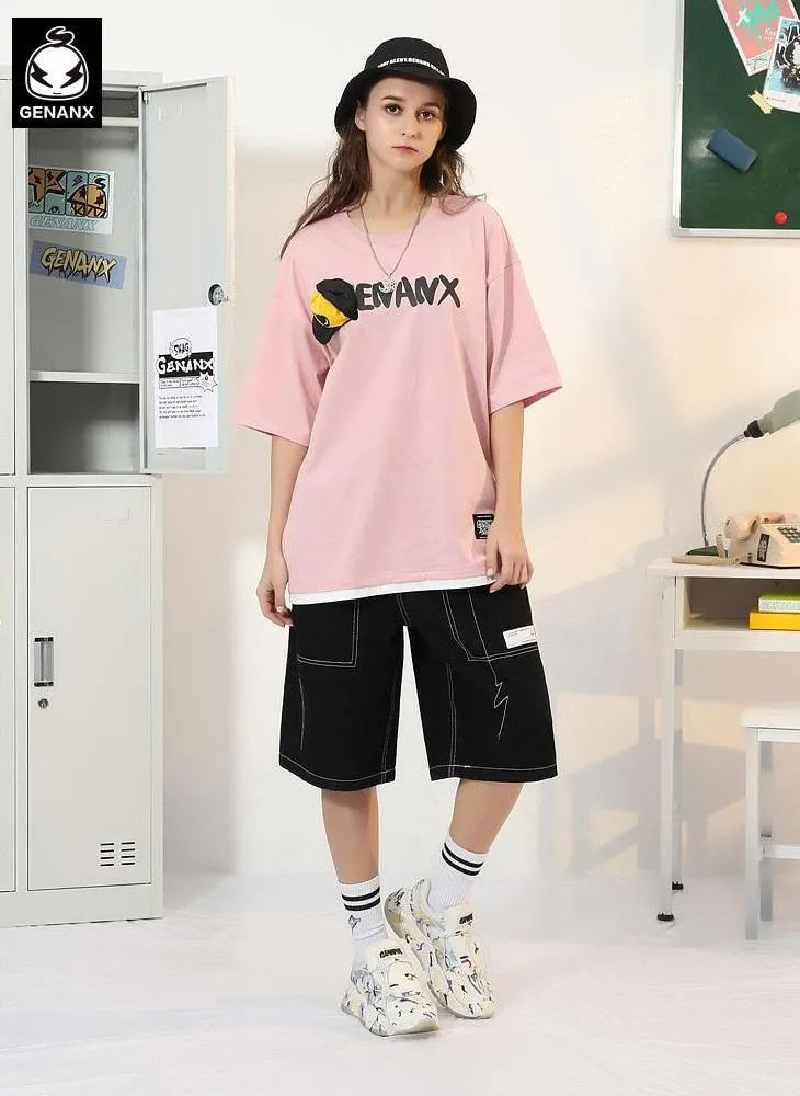 3D Peaked Cap Letter Print T-Shirt