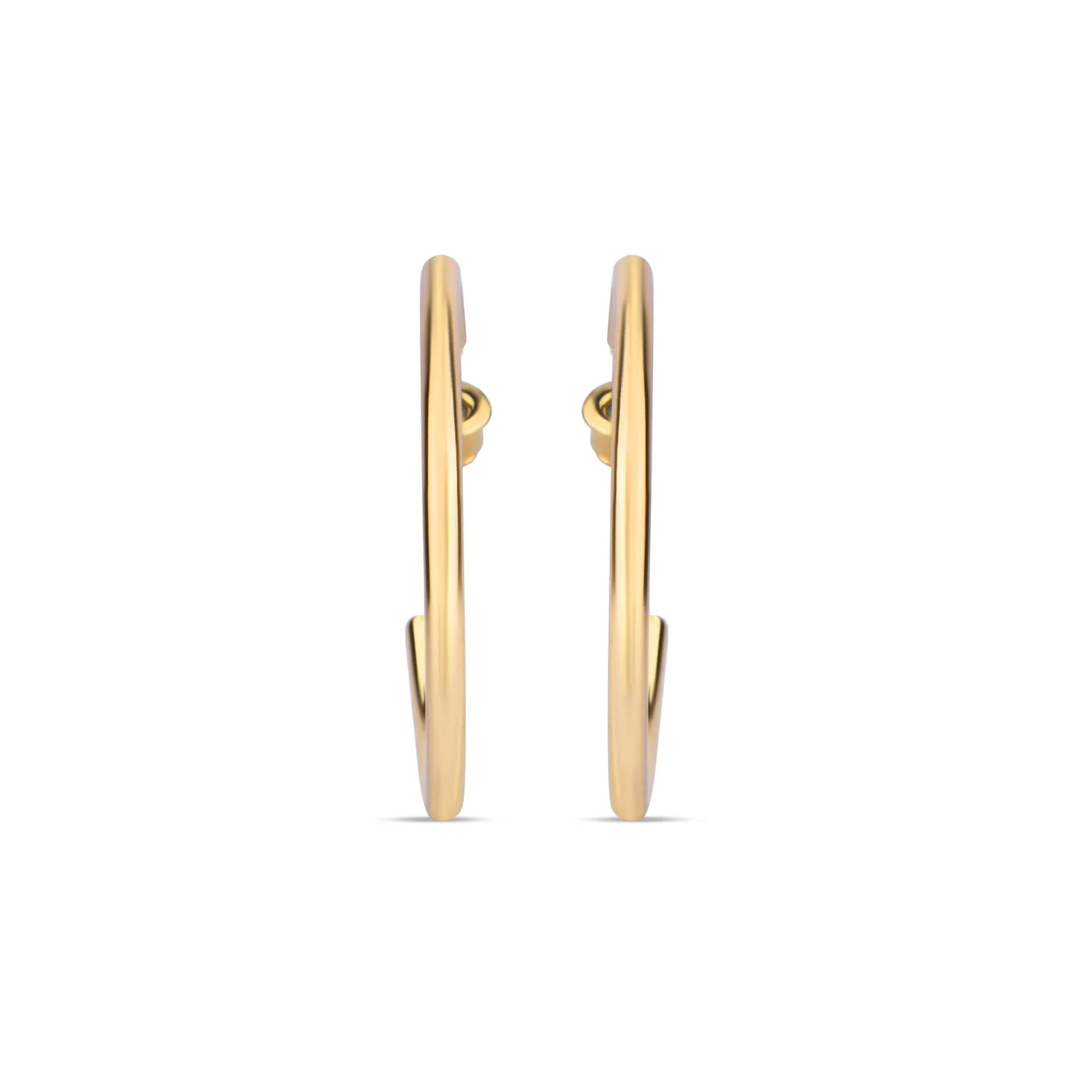 Accessorize London Women's Gold Medium Tube Hoop Earring