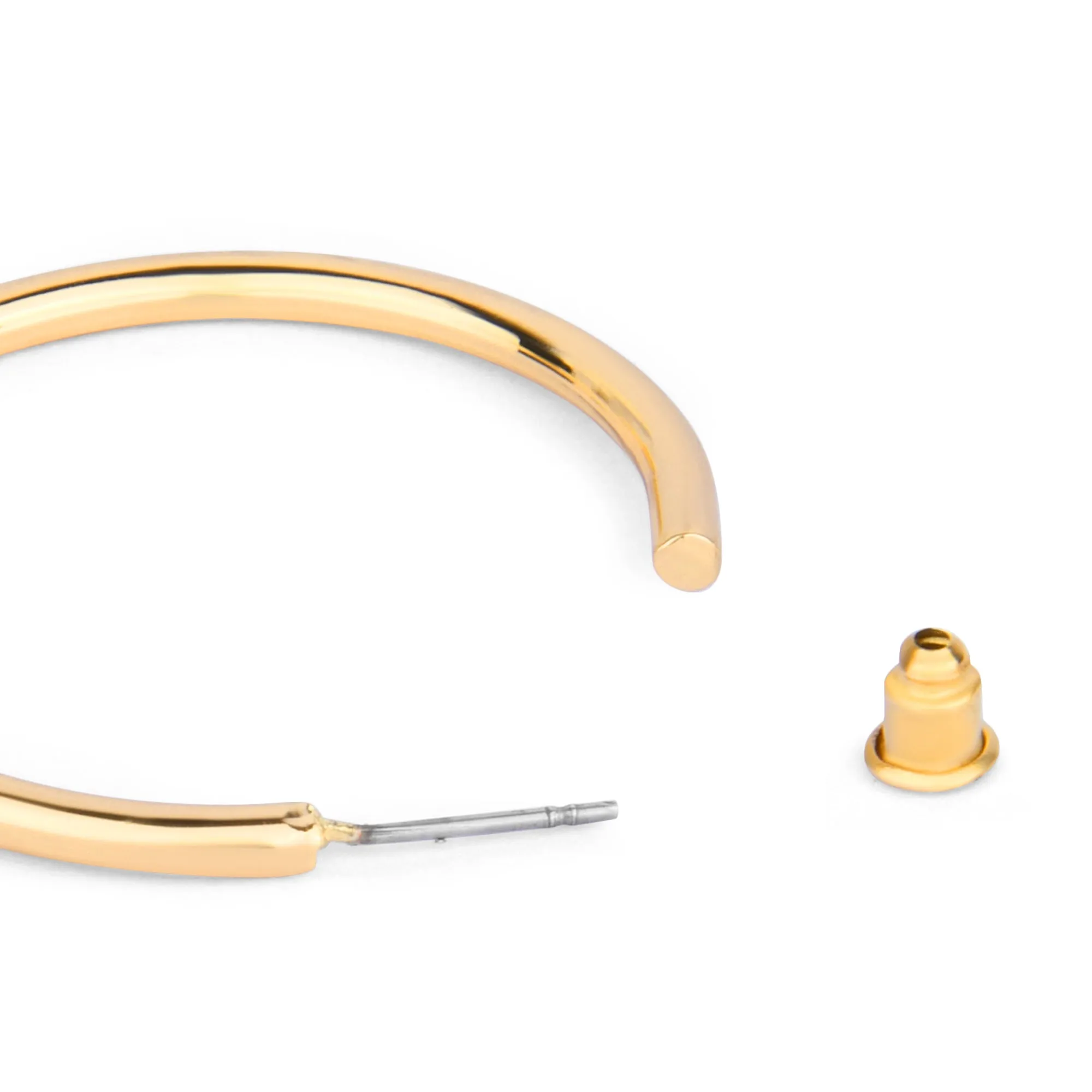 Accessorize London Women's Gold Medium Tube Hoop Earring