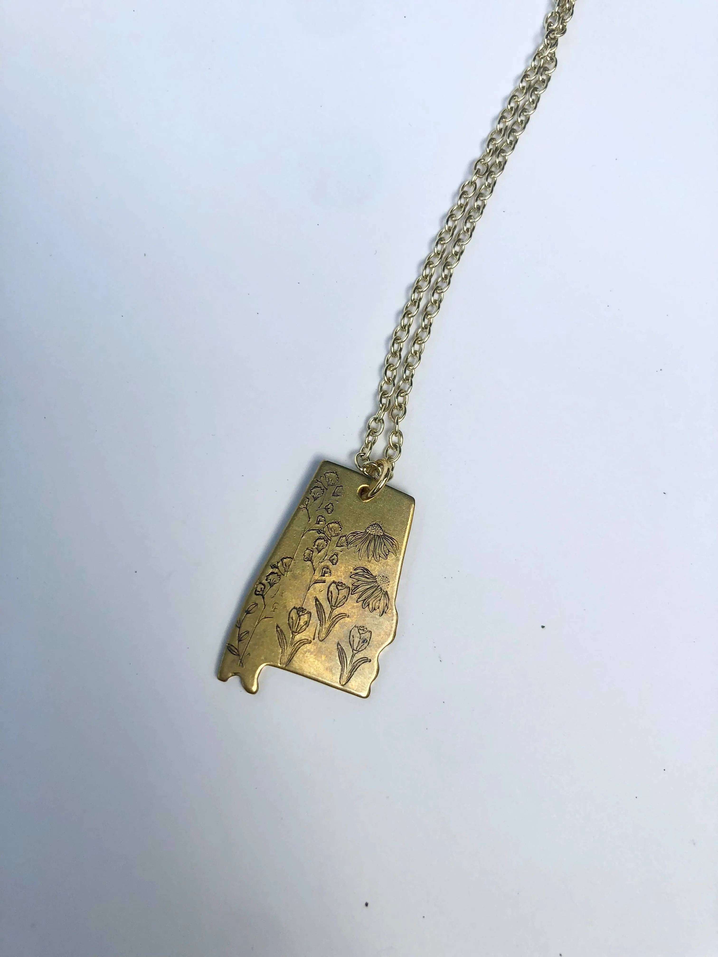 Alabama Brass Wildflower necklace