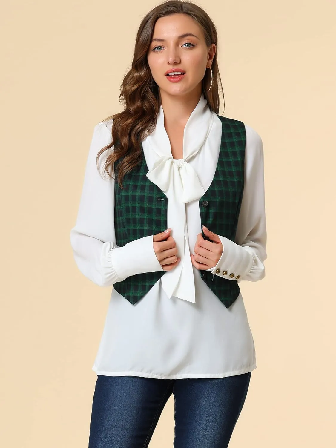 Allegra K Women's Waistcoat Steampunk Dressy Sleeveless Jacket Versatile Racerback Suit Vests