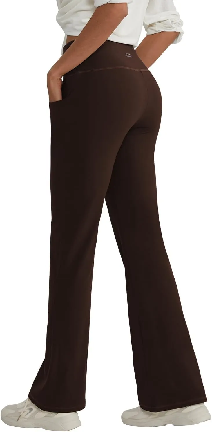 ALONG FIT Flare Leggings with Pocket Bootcut Yoga Pants for Women High Waist Flare Pants Workout Leggings for Yoga GMY Casual