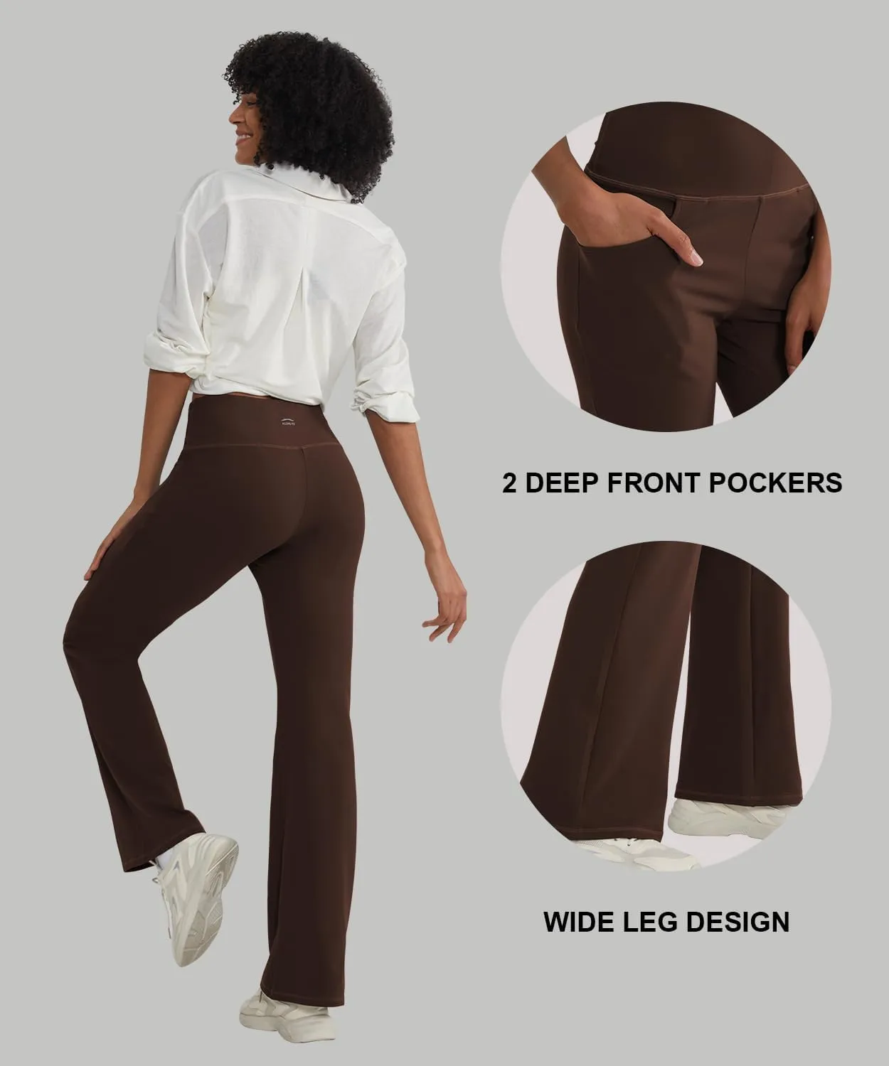 ALONG FIT Flare Leggings with Pocket Bootcut Yoga Pants for Women High Waist Flare Pants Workout Leggings for Yoga GMY Casual