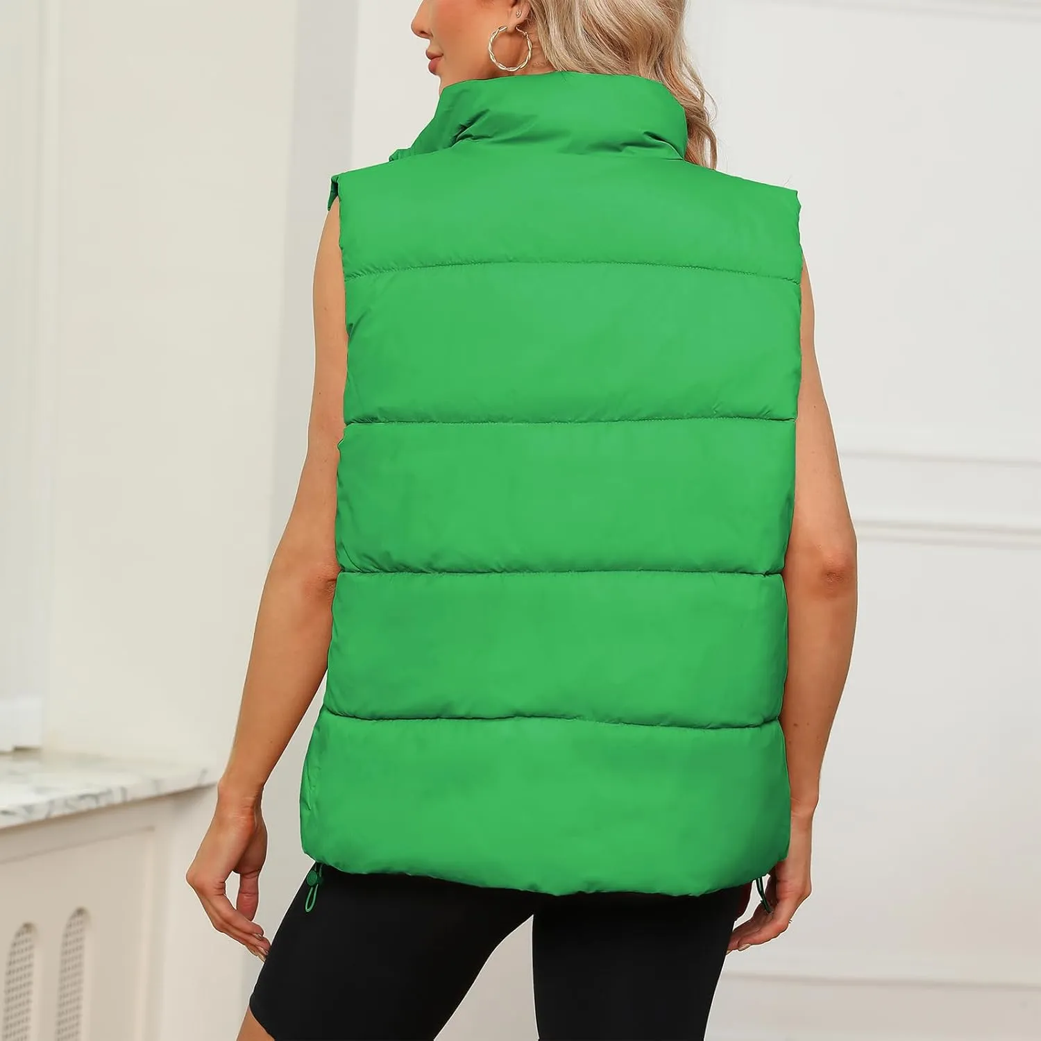 American Trends Womens Puffer Vest Sleeveless Puffy Vests for Women Collar Jacket Zipper Coat with Pockets