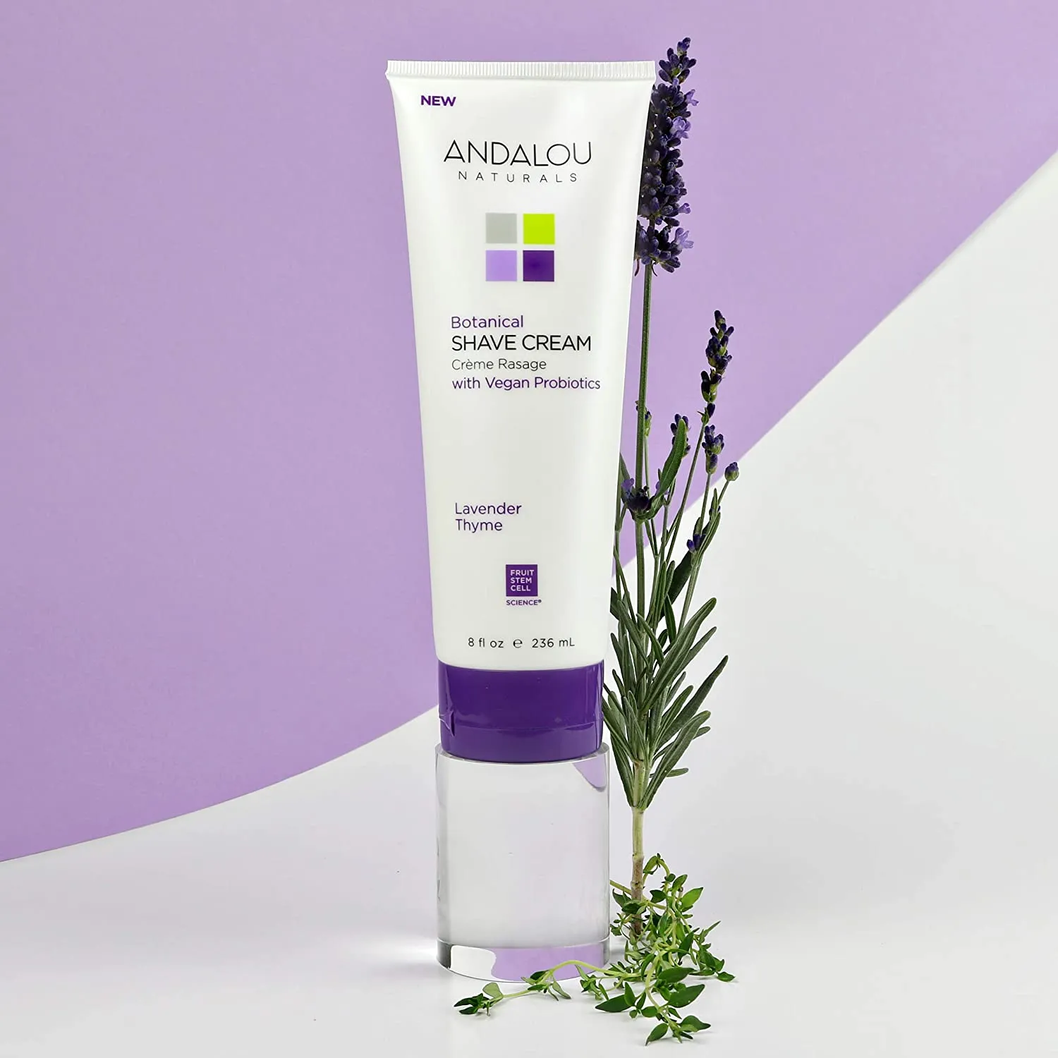 Andalou Naturals Lavender Thyme botanical shave cream, 8 Ounce