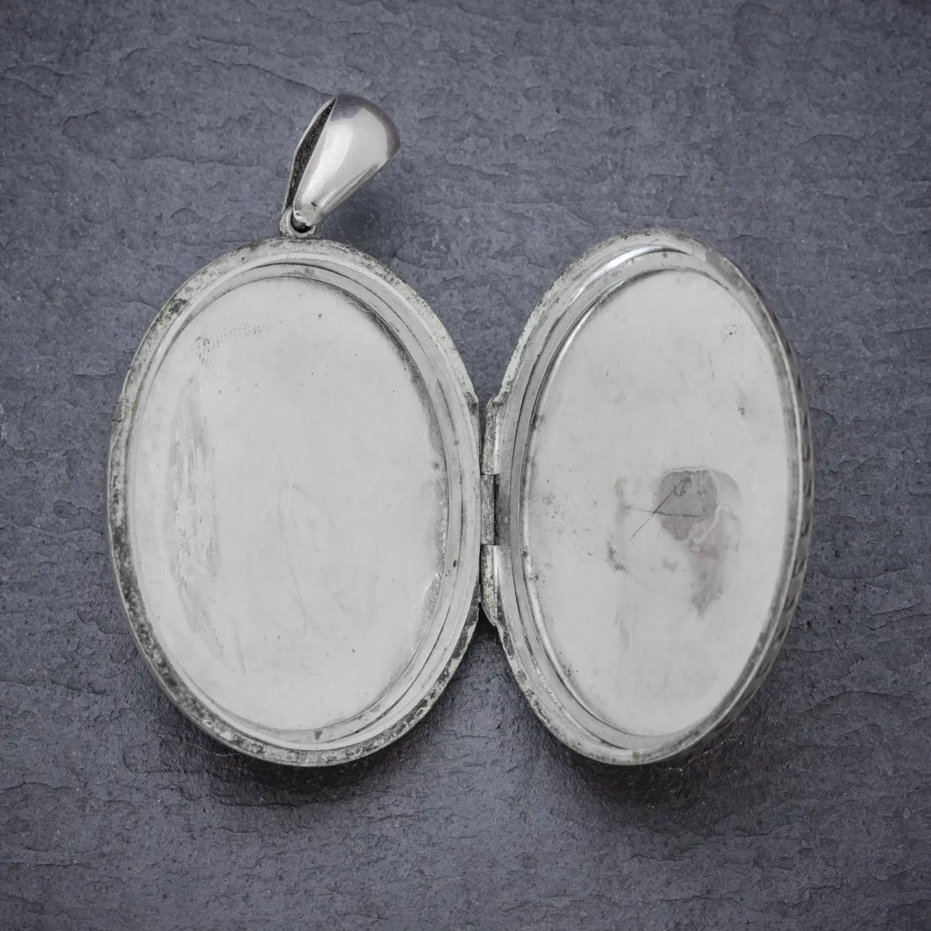 Antique Victorian Silver Swallow Locket Circa 1860