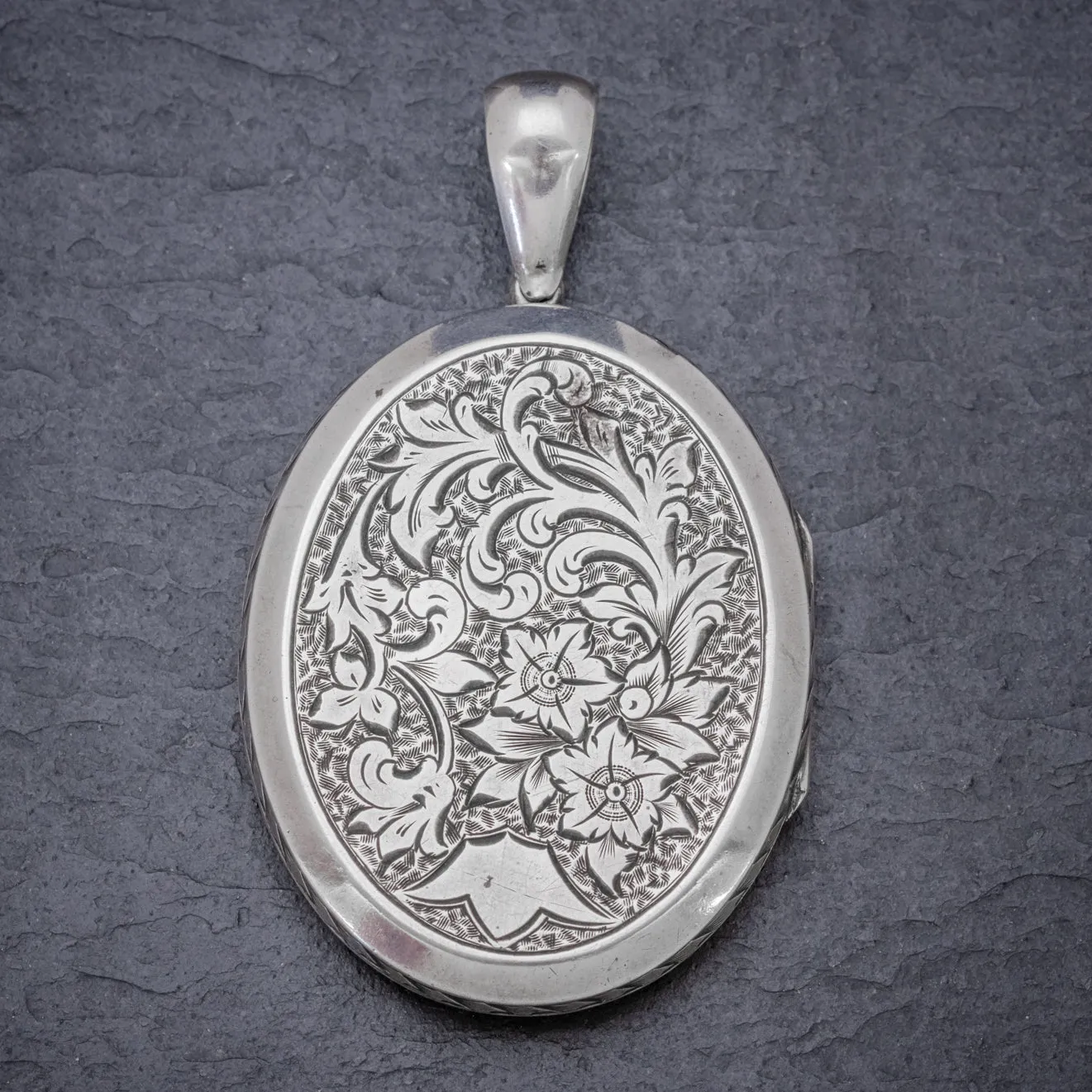 Antique Victorian Silver Swallow Locket Circa 1860