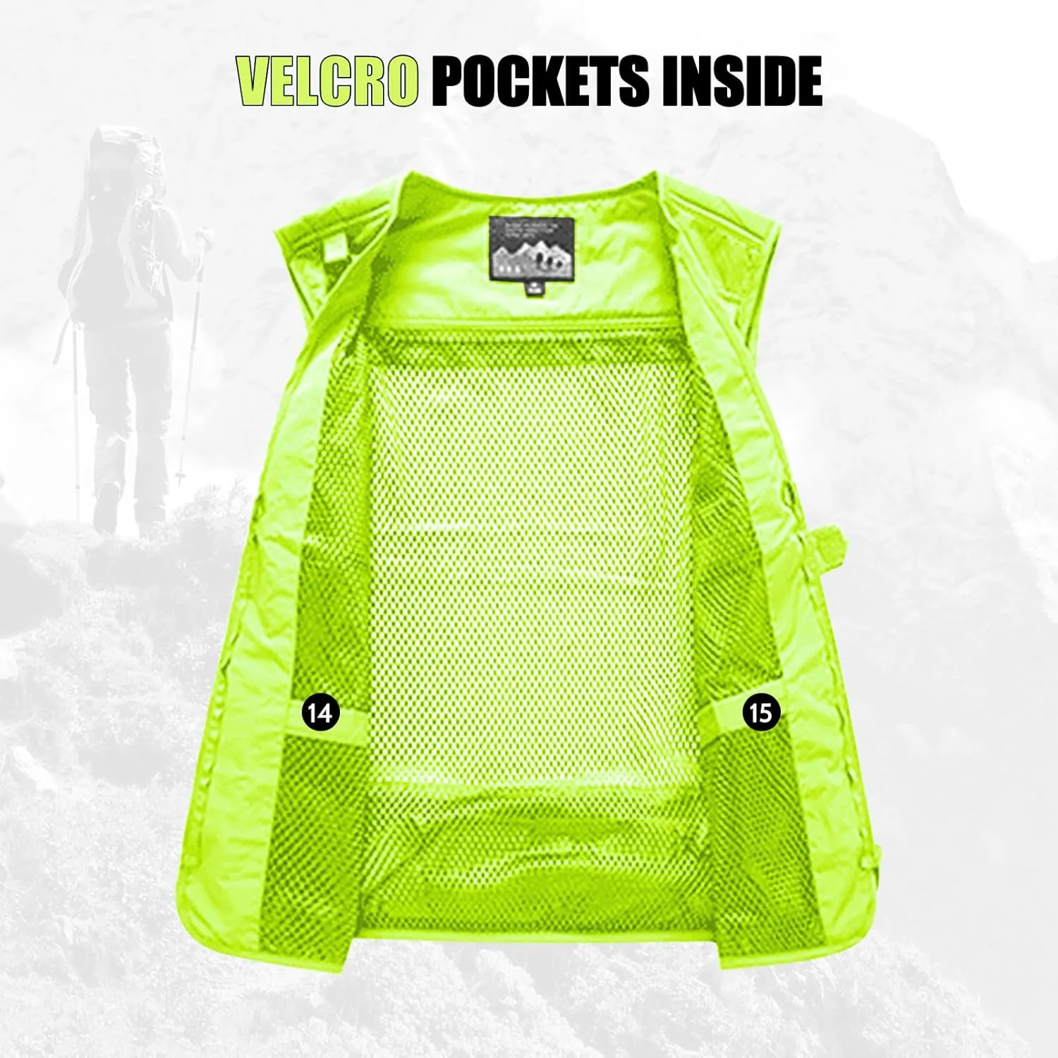 AOTORR Mens Outdoor Work Safari Cargo Photo Travel Fishing Vests for Men with Multi-pockets
