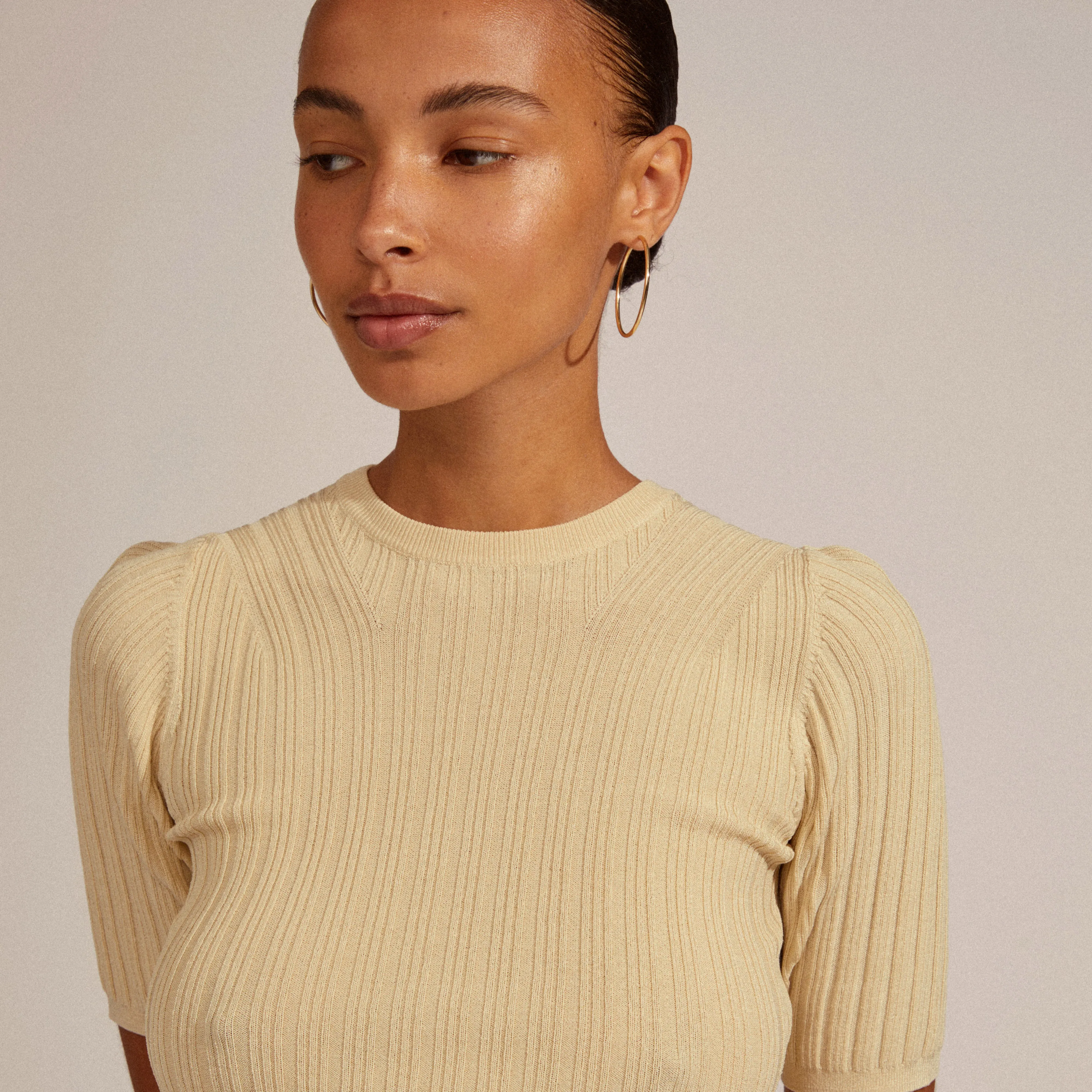 APRIL recycled medium-size hoop earrings gold-plated