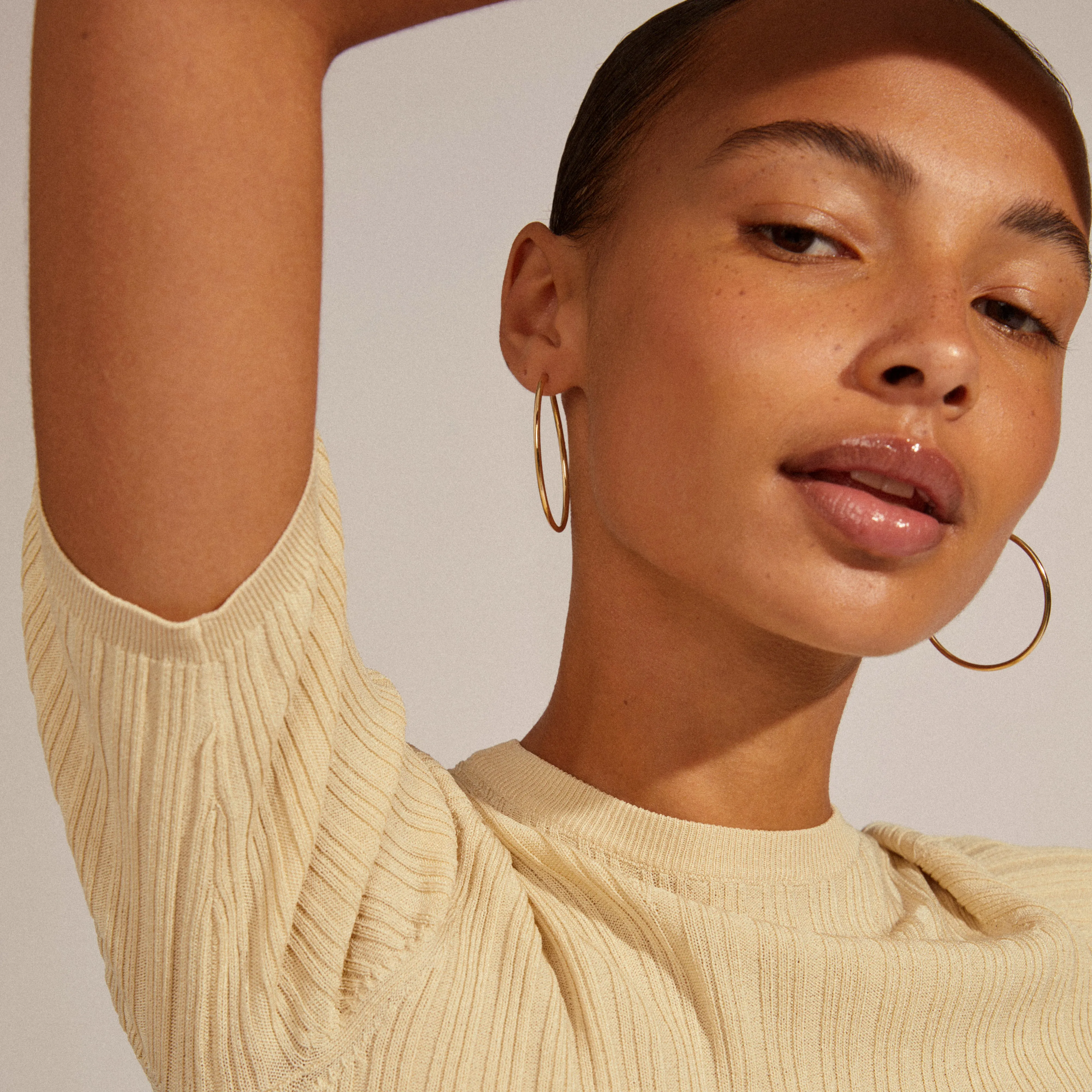 APRIL recycled medium-size hoop earrings gold-plated