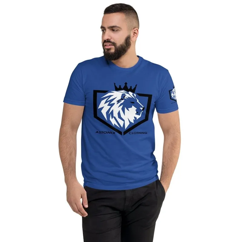 Astonix Crowned Lion" Men's T-shirt - Snug Fitted Style