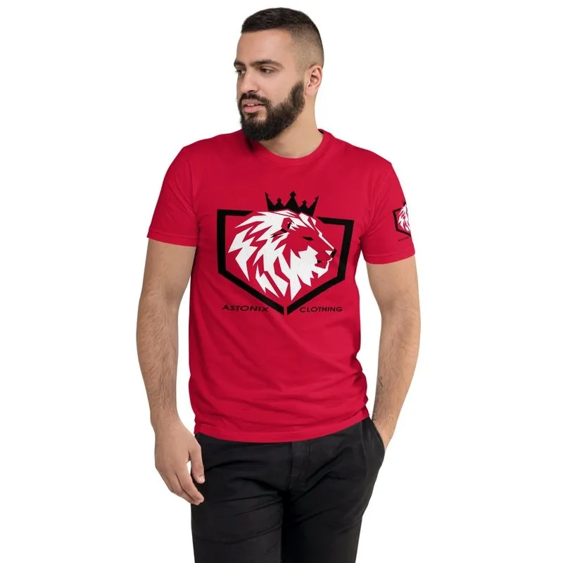Astonix Crowned Lion" Men's T-shirt - Snug Fitted Style