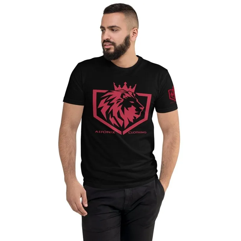 Astonix Crowned Lion" Men's T-shirt - Snug Fitted Style
