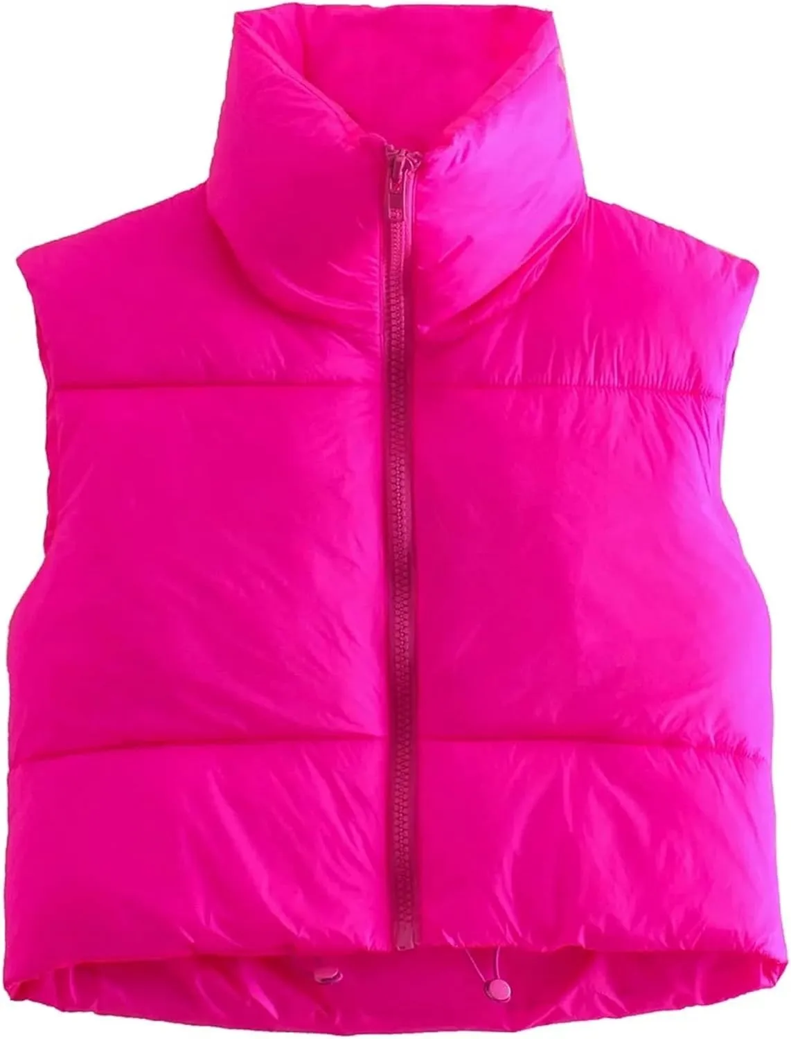 Athlisan Womens Cropped Puffer Vest Zip Up Stand Collar Sleeveless Padded Crop Vests