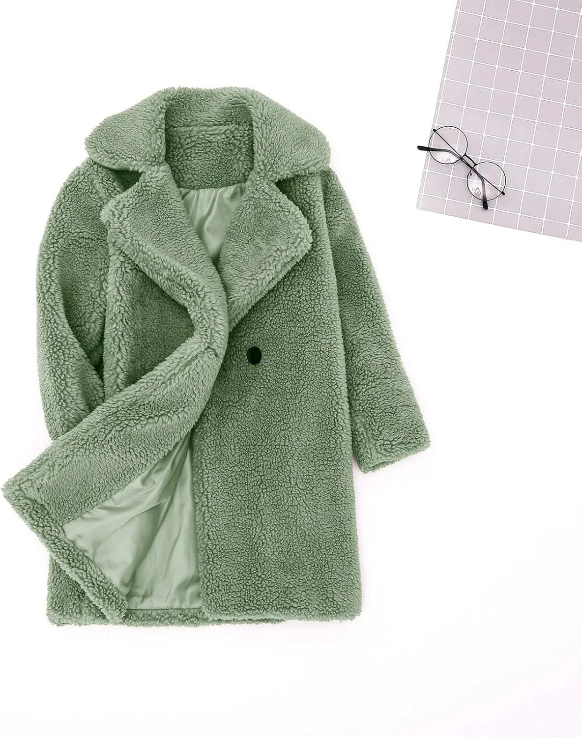 Baby Girls Faux Fur Jacket Long Teddy Coat Toddler Trench Coat Fuzzy Fleece Jacket Long Winter Coat Thicken Outerwear