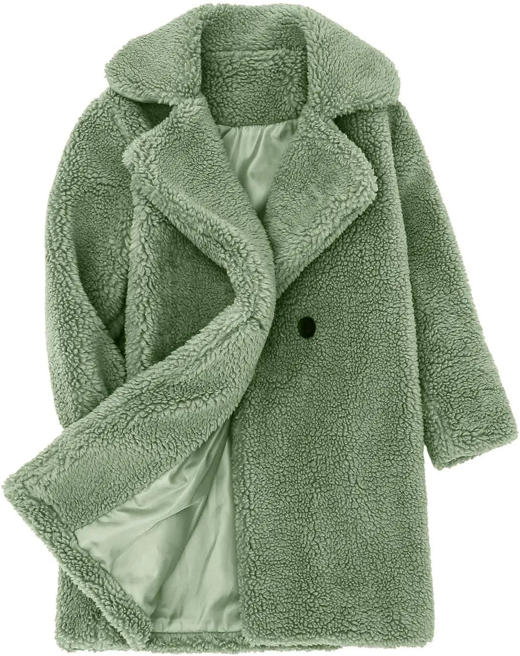 Baby Girls Faux Fur Jacket Long Teddy Coat Toddler Trench Coat Fuzzy Fleece Jacket Long Winter Coat Thicken Outerwear