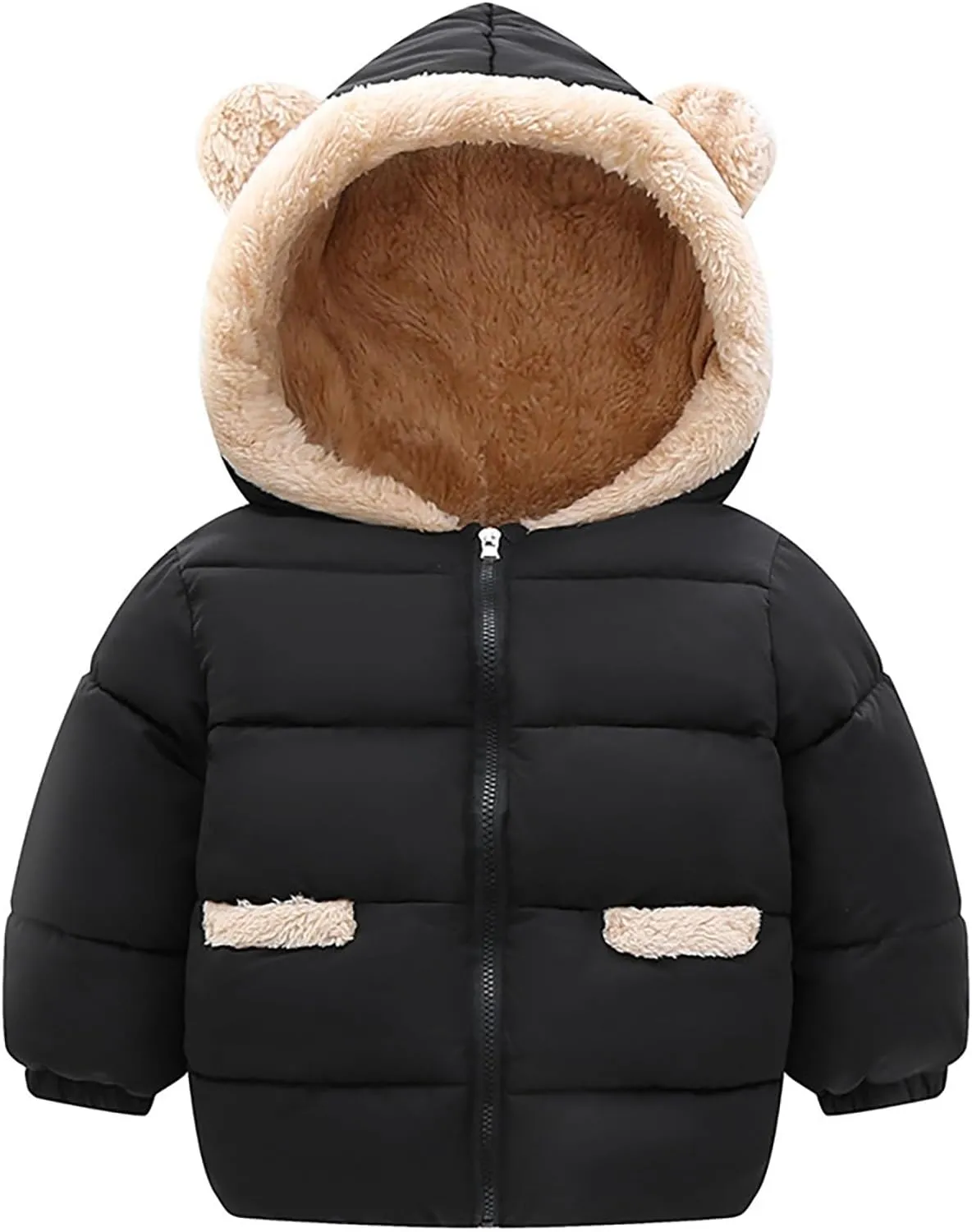 Baby Winter Coat Kids Toddler Baby Boys Girls Winter Warm Thick Solid Cotton Long Sleeve Padded Jacket Coat