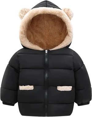 Baby Winter Coat Kids Toddler Baby Boys Girls Winter Warm Thick Solid Cotton Long Sleeve Padded Jacket Coat