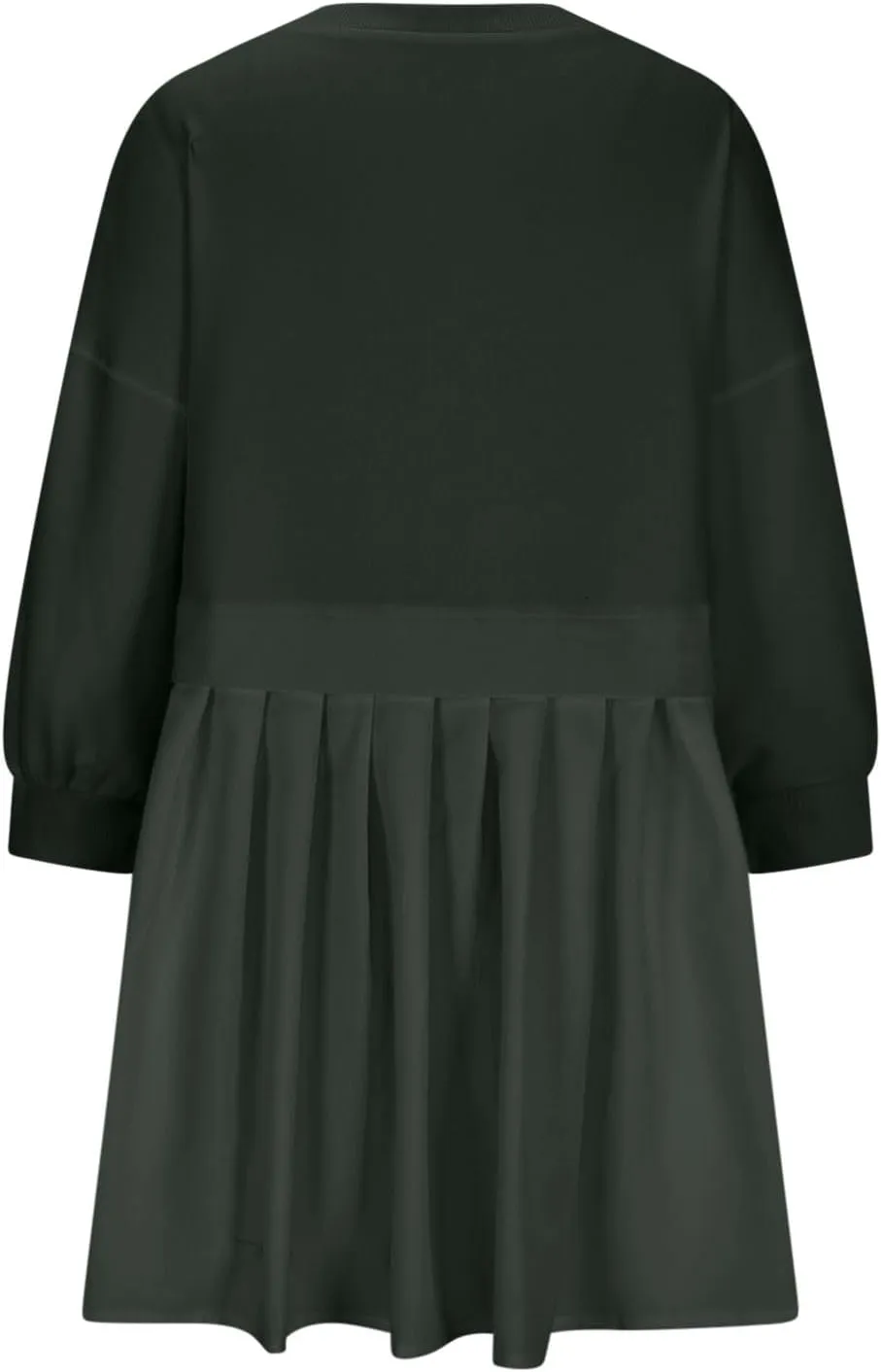 Babydoll Dresses Fall 2024 Long Sleeve Pleated A Line Swing Patchwork Lightweight Dress Crewneck Casual Mini Dresses