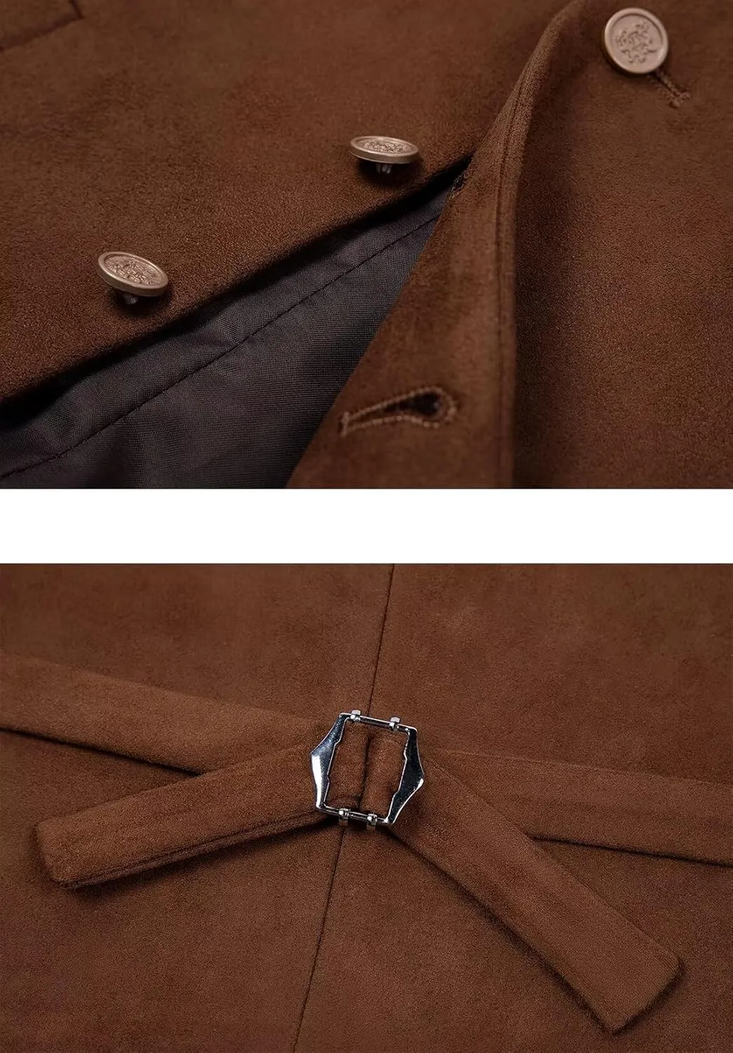 Bakerbear Retro Men's Cowboy Vest Western Suede Leather Dress Suit Vests Waistcoat for Wedding
