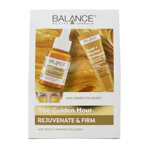 Balance Active Formula The Golden Hour Set (Gold   Marine Collagen Serum, Under Eye Masks & eye serum) - Soften fine lines & wrinkles. Create a radiant glow.