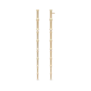 Bamboo Dangle 14K Gold Earrings