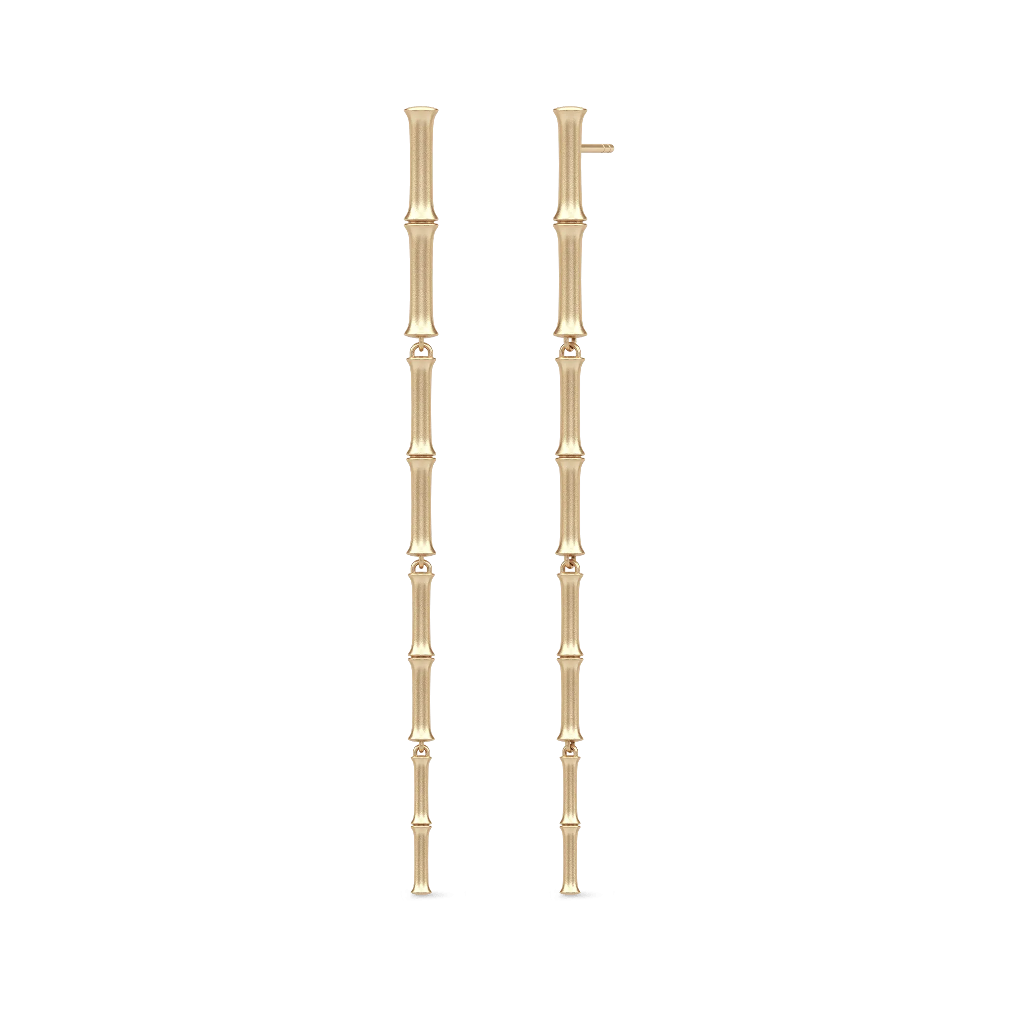 Bamboo Dangle 14K Gold Earrings
