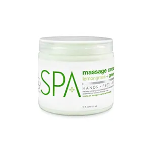 BCL Spa Lemongrass and Green Tea Massage Cream, 16 Ounce