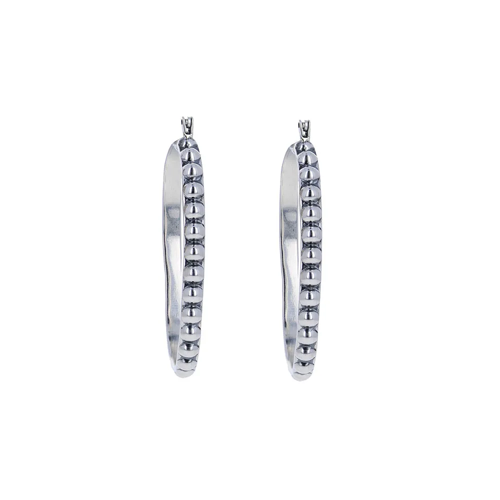 Beaded Oval Hoops