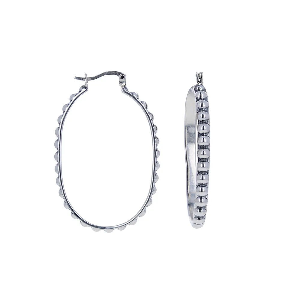 Beaded Oval Hoops