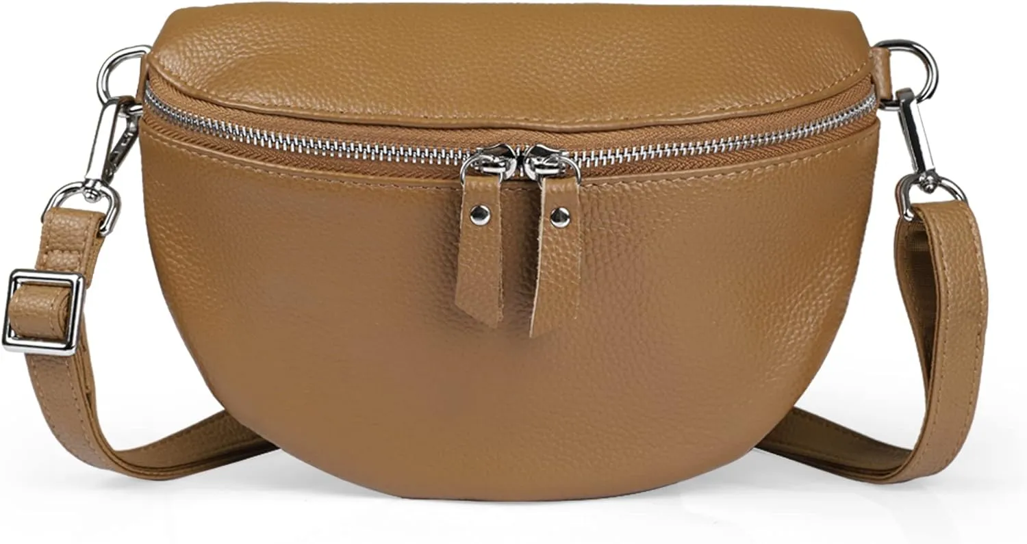 befen Geniune Leather Small Sling Bags Fanny Pack Crossbody Bags Purses Gifts for Women Teen Girls Travel