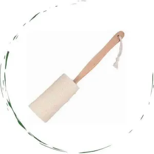 BeNat Natural Loofah Bath Brush with Long Wood Handle Exfoliating Dry Skin Shower Body Scrubber Spa Massager