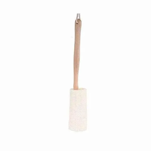BeNat Natural Loofah Bath Brush with Long Wood Handle Exfoliating Dry Skin Shower Body Scrubber Spa Massager