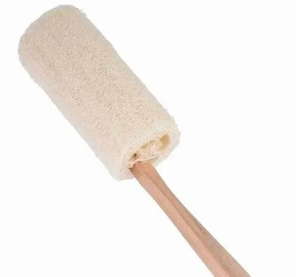 BeNat Natural Loofah Bath Brush with Long Wood Handle Exfoliating Dry Skin Shower Body Scrubber Spa Massager