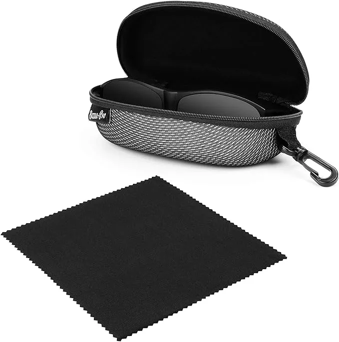 BEZZEE PRO Polarised Fit Over Glasses Sunglasses with Case - UV400 Protection Anti-Glare Wrap Around Eyewear - Fit Over Prescription Glasses Suitable for Fishing and Golf - for Men & Women