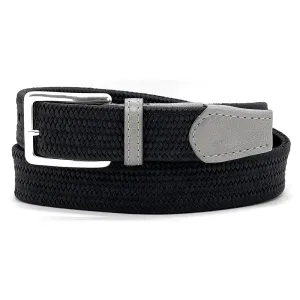 Black/Gray Calf Braided Belt