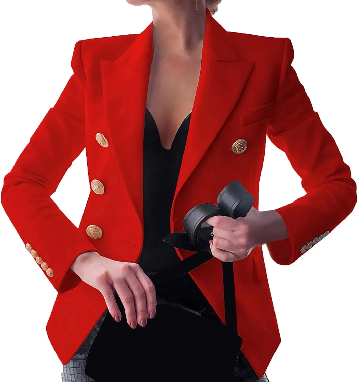 Blazers for Women Business Casual Long Sleeve Fitted Blazer Double Breasted Blazer Work Office Jacket Elegant Blazers