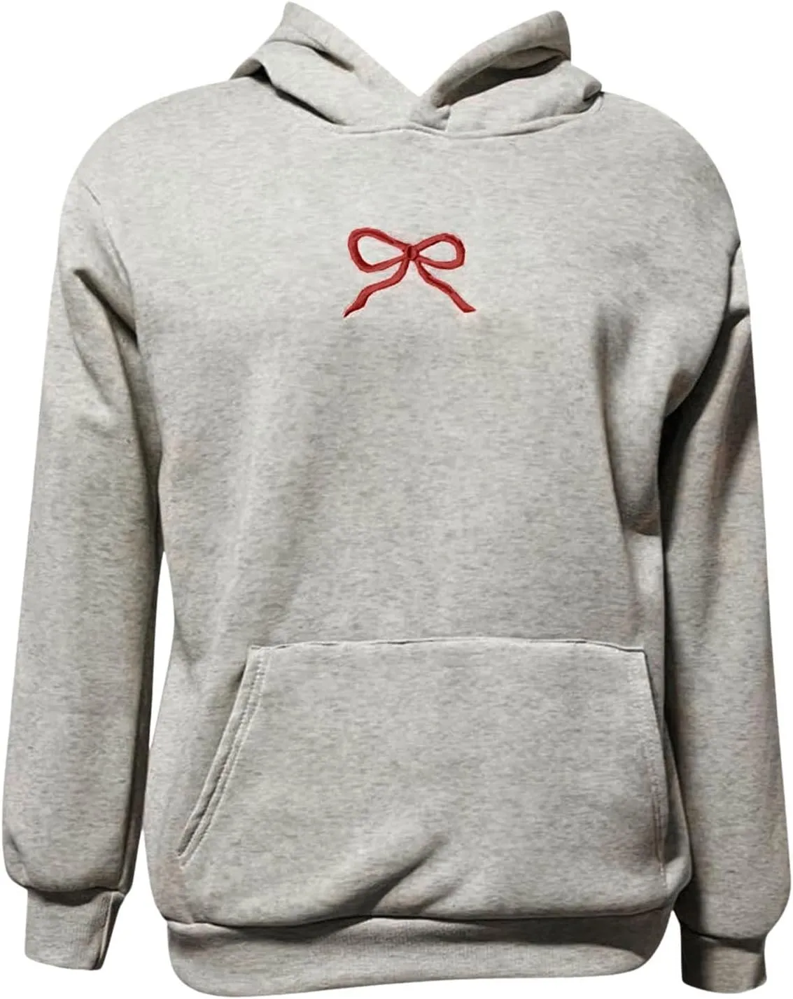 Bow Hoodies For Women Oversized Embroidered Trendy Preppy Cute A Pink Puff Sweatshirts Casual Aesthetic Pullover Tops