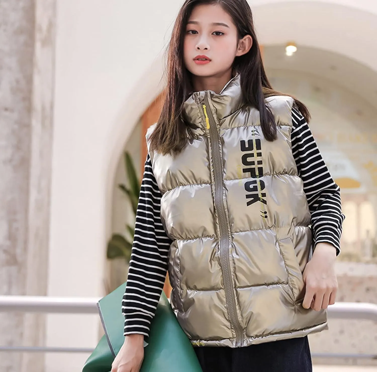 Boys Leather Trench Coat Boys Girls Sleeveless Letter Winter Coats Hooded Jacket Vest Outer Boys Snow Pants with
