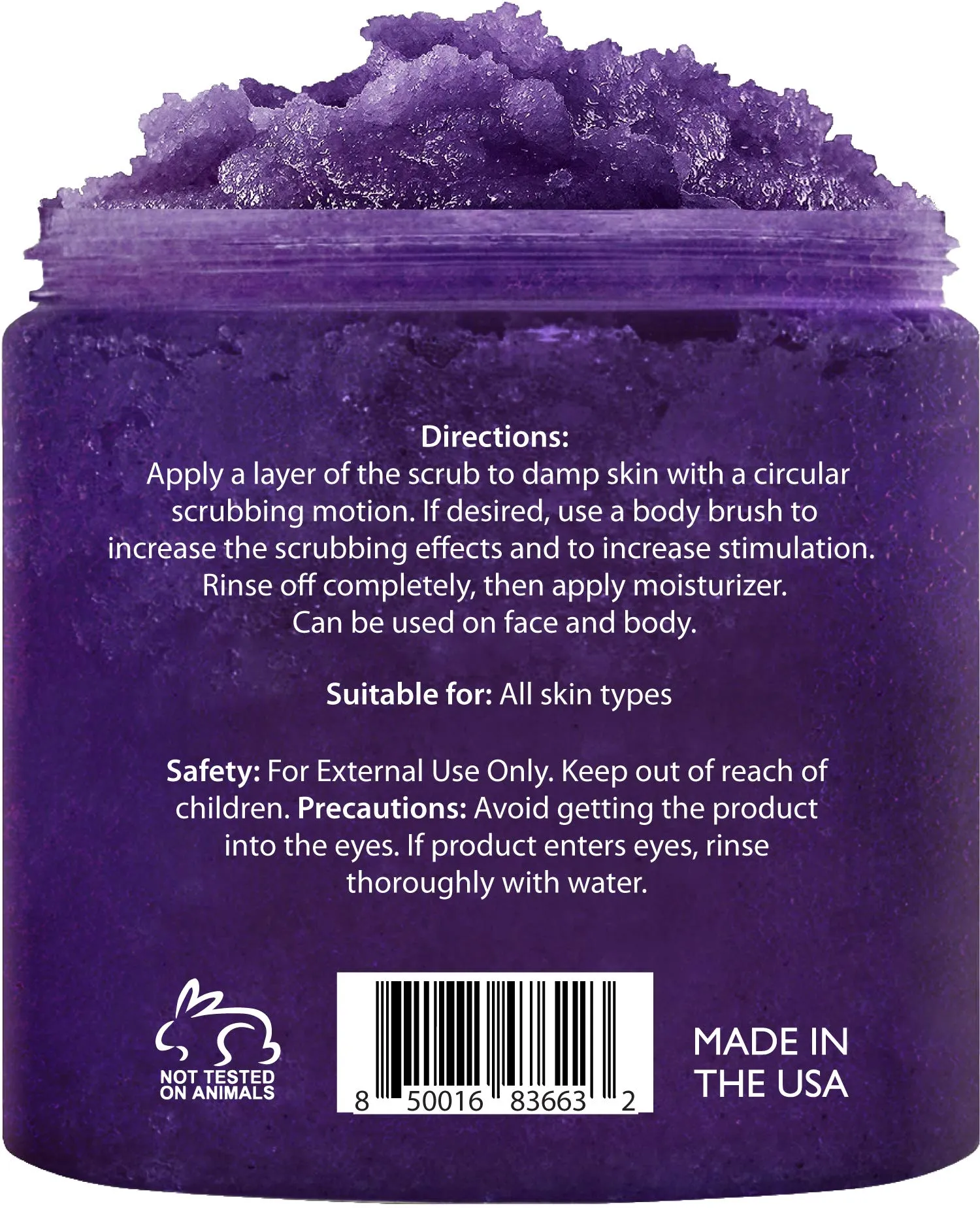 Brooklyn Botany Lavender Body Scrub - Moisturizing and Exfoliating Body, Face, Hand, Foot Scrub - Fights Stretch Marks, Fine Lines, Wrinkles - Great Gifts for Women & Men - 10.5 oz