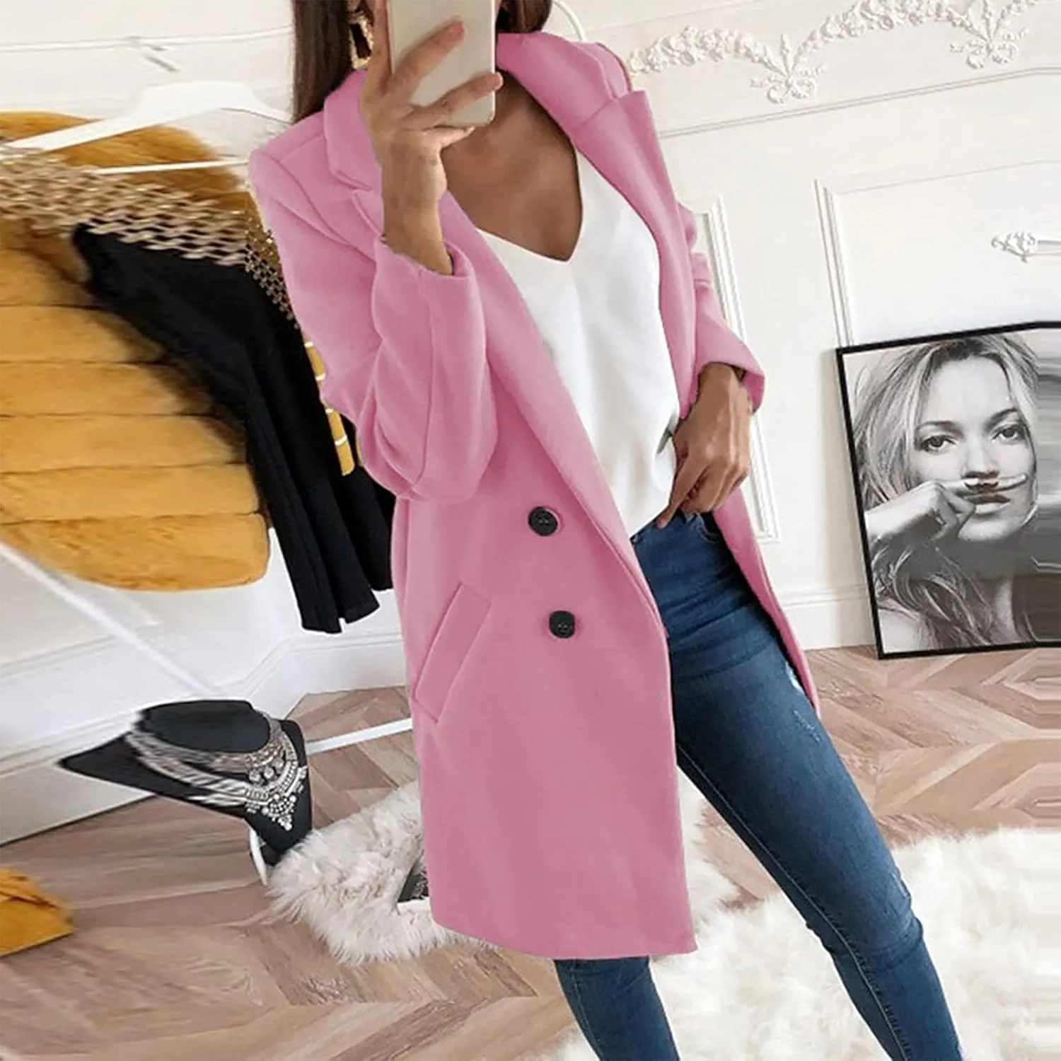 Business Casual Blazers & Tops - Women's Trench Coat Jackets