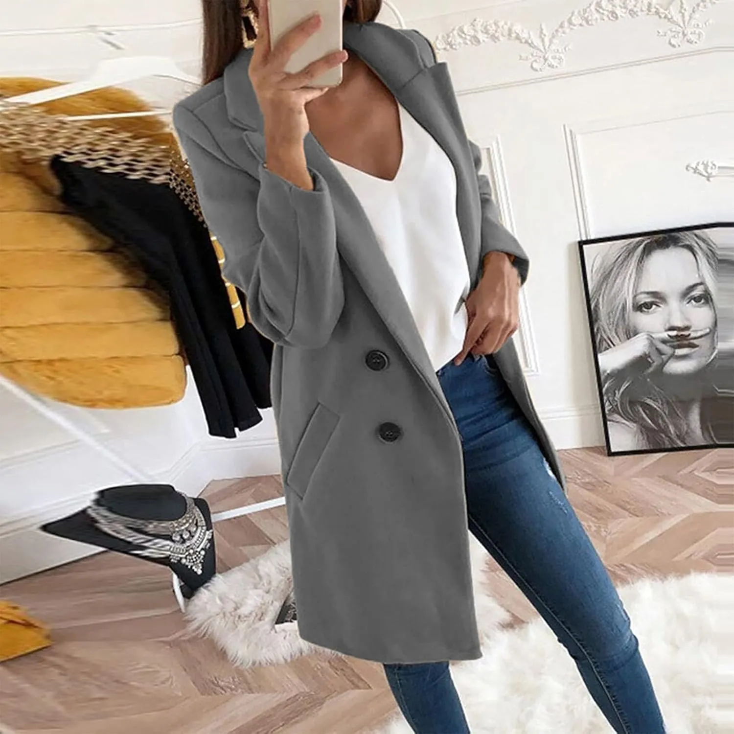 Business Casual Blazers & Tops - Women's Trench Coat Jackets