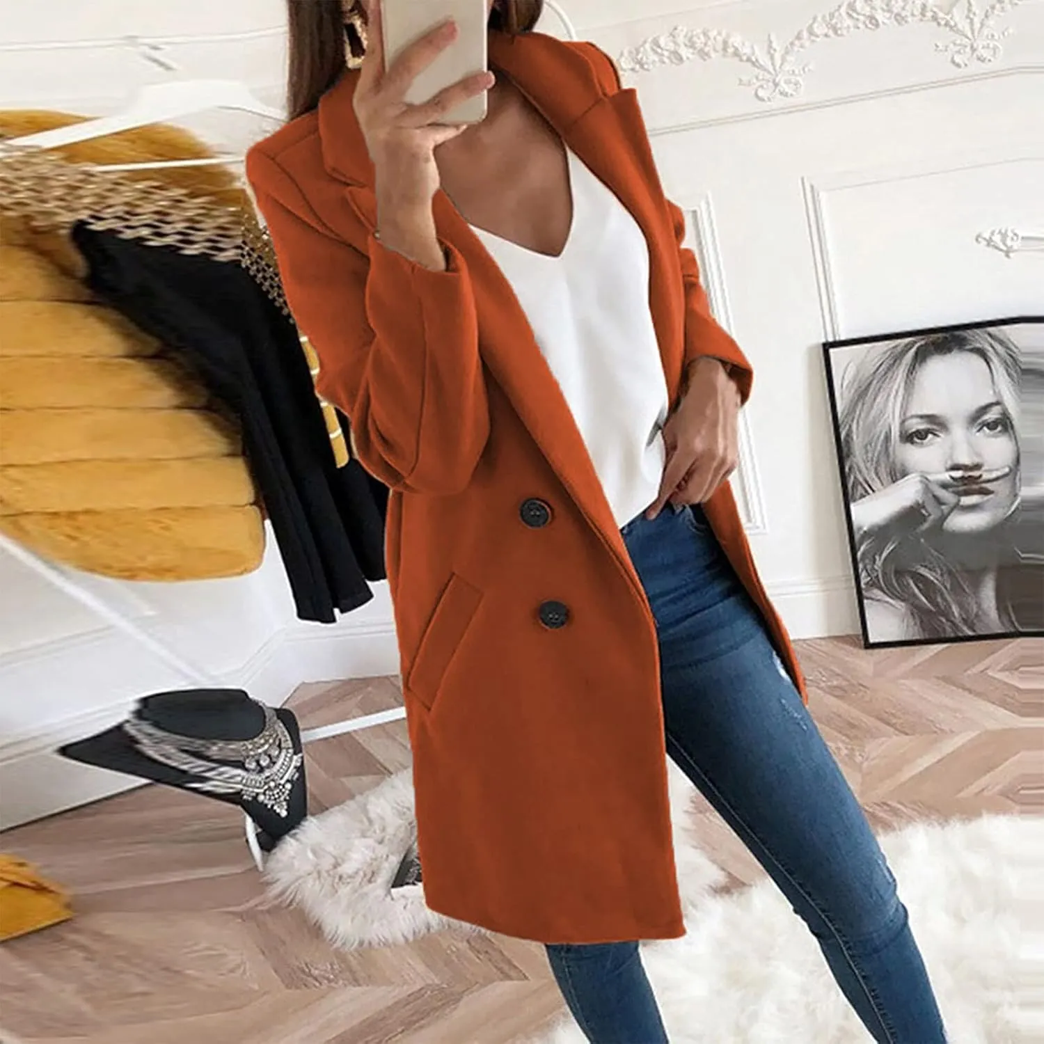 Business Casual Blazers & Tops - Women's Trench Coat Jackets
