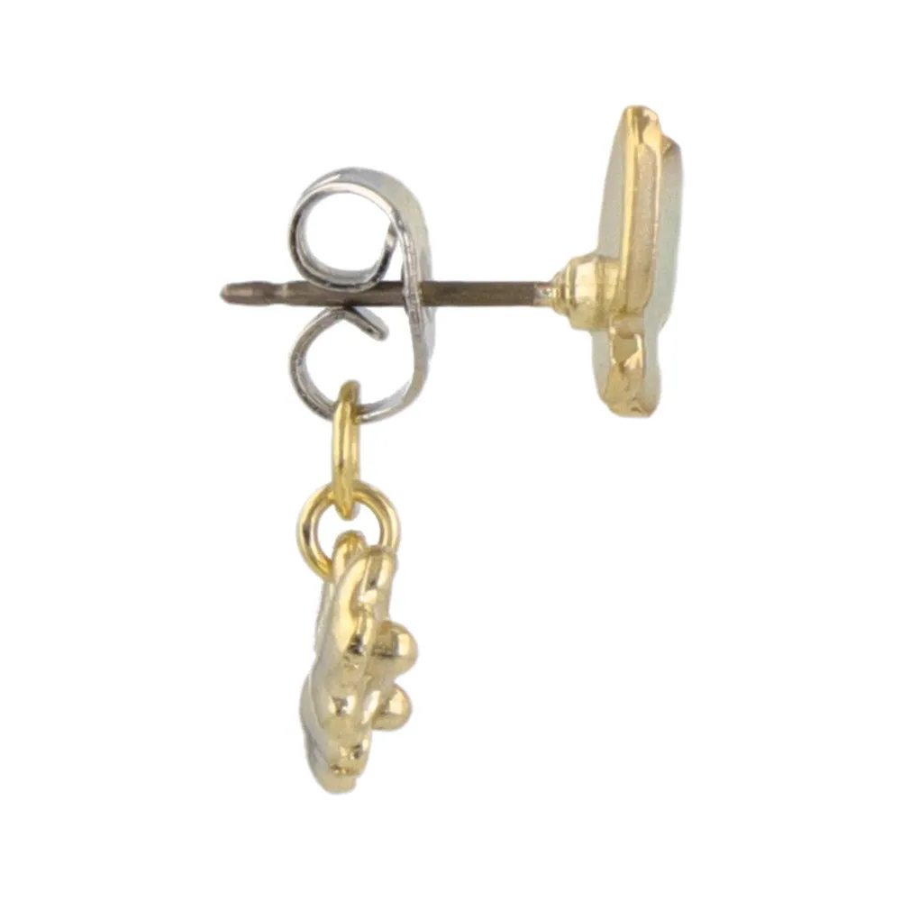 Butterfly and Flower Front Back Earrings