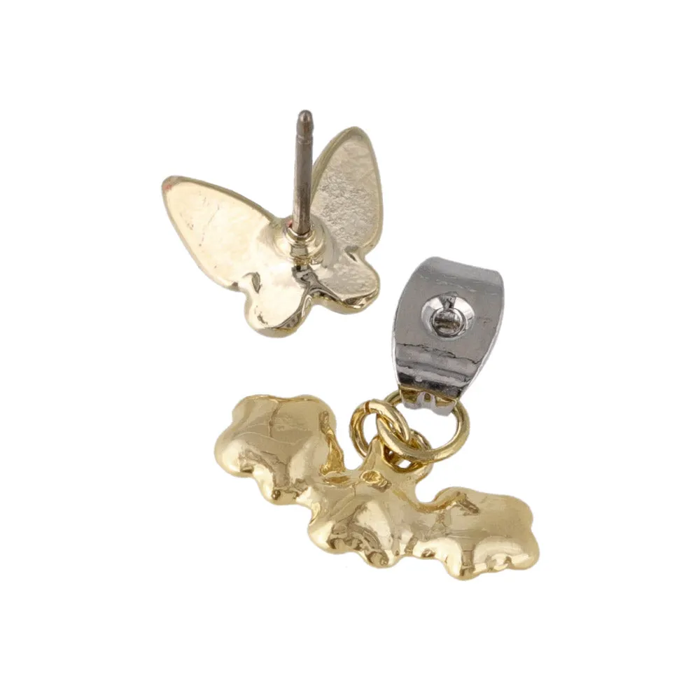 Butterfly and Flower Front Back Earrings
