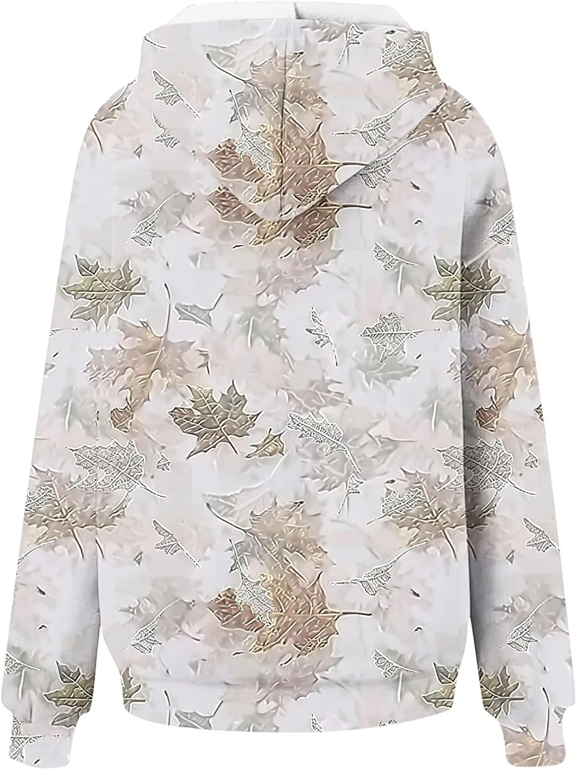 Camo Hoodie for Women Men Long Sleeve Maple Leaf Print Fleece Hoodies Oversized Hooded Sweatshirt Pullover with Pocket