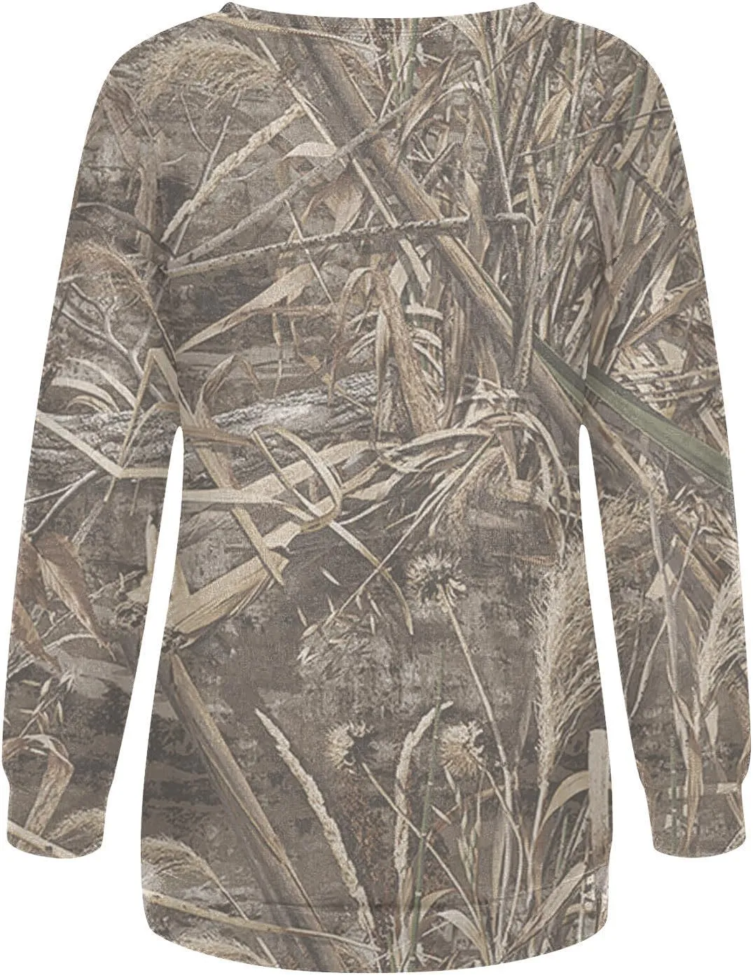 Camo Sweatshirts for Women Maplr Leaf Print Crewneck Sweatshirts Long Sleeve Oversized Pullover Fall Camo Sweater