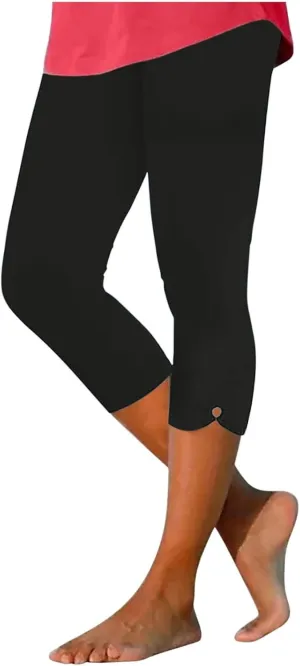 Capri Leggings for Women High Waisted Leggings Casual Knee Length Capri Pants Dressy Trendy Comfy Cut Out Yoga Ladies Trouser